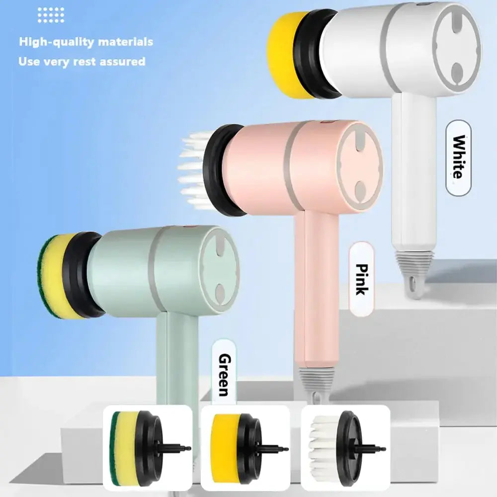 Electric Cleaning Brush 3 Brush Heads Cleaner Multifunctional  Warm Home View