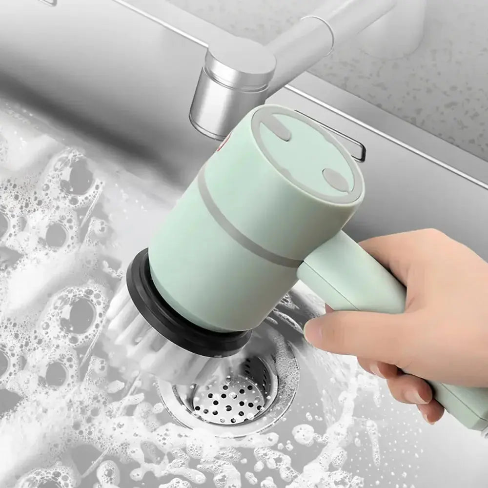 Electric Cleaning Brush 3 Brush Heads Cleaner Multifunctional  Warm Home View
