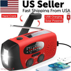 crank solar power bank with flashlight