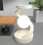 Rotating Moon Desk Lamp with Wireless Charging  Warm Home View
